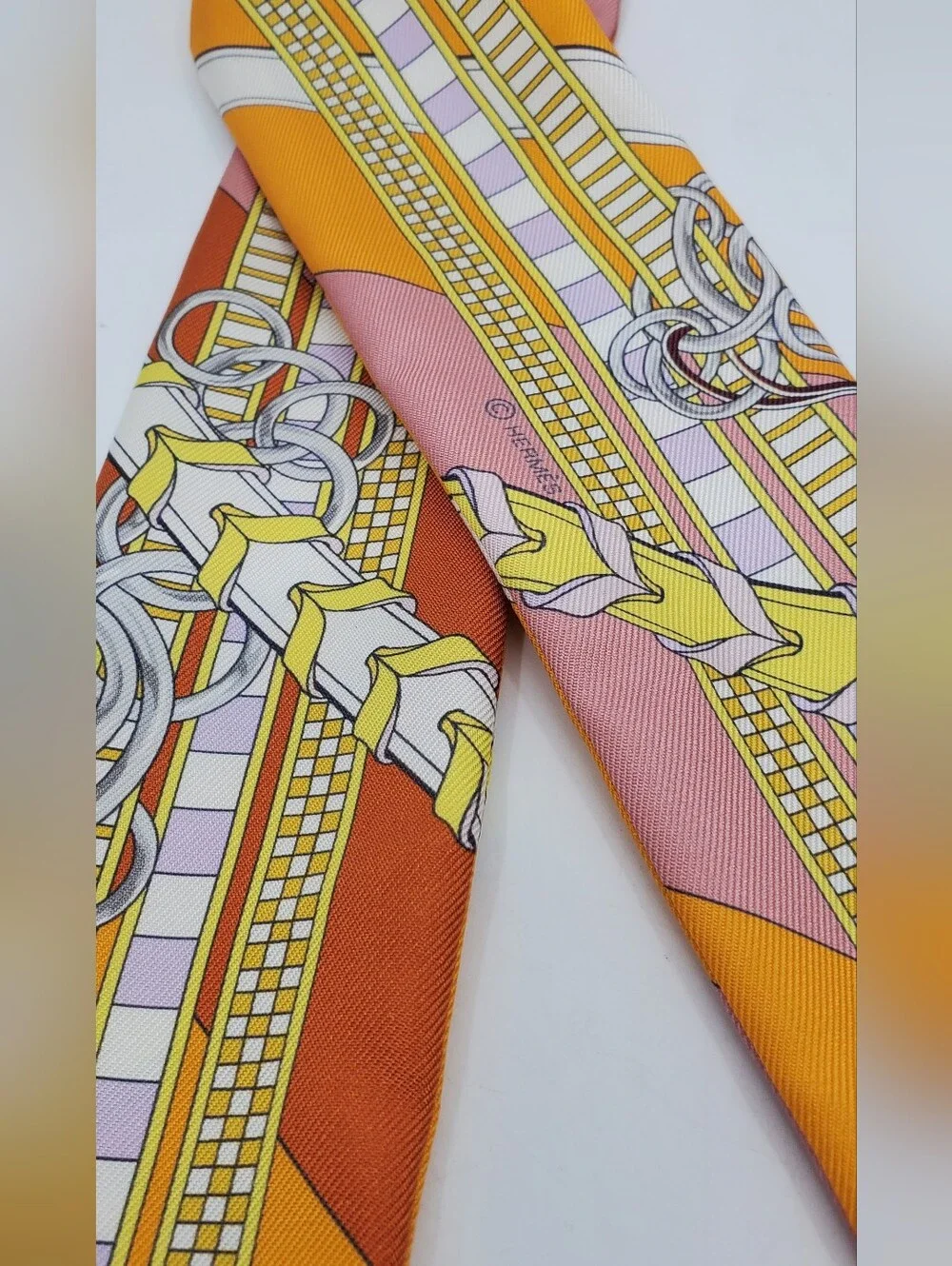 Hermes Brides Et Gris-Gris Twilly Scarf - Picture 8 of 12